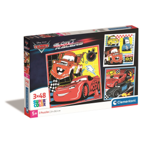 Clementoni - Puzzle 3x48 Square Disney Cars glow racers