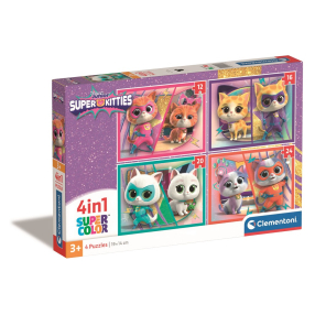 Clementoni - Puzzle 4in1 Disney super kitties