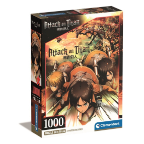 Clementoni - Puzzle 1000 Attack on Titans - Compact