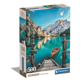 Clementoni 35538 - Puzzle 500 Braies lake Compact