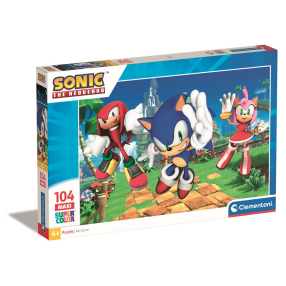 Clementoni 25764 - Puzzle 104 maxi Sonic