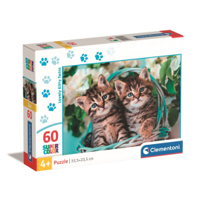 Clementoni - Puzzle 60 Koťátka dvojčátka