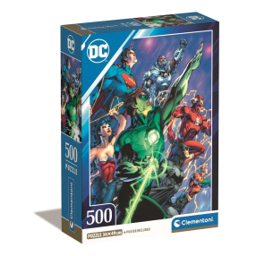 Clementoni 35532 - Puzzle 500 DC Comics Compact box