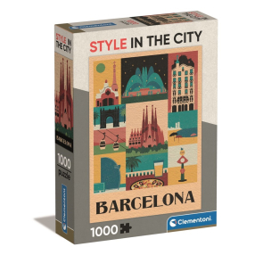 Clementoni 39847 - Puzzle 1000 Style in the city Barcelona Compact box
