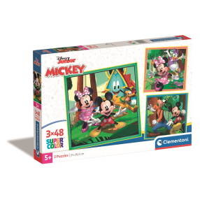 Clementoni 25298 - Puzzle 3x48 Square Mickey a přátelé