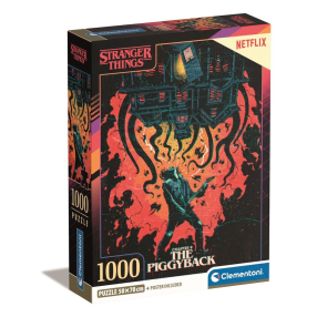 Clementoni 39861 - Puzzle 1000 Stranger Things Compact The Piggyback