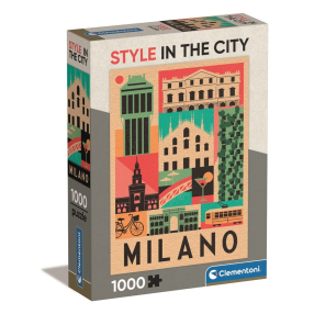 Clementoni 39842 - Puzzle 1000 Style in the city Milano Compact box
