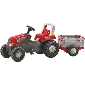 ROLLYTOYS - Šlapací traktor Rolly Junior RT s vlečkou červeno - šedý