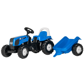 ROLLYTOYS - Šlapací traktor Rolly Kid Landini modrý s vlekem