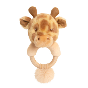 KEEL SE6719 - Plyšový chrastící kroužek žirafa 14 cm