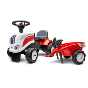 FALK - Odstrkovadlo traktor Stayer bílo/červenés volantem a valní