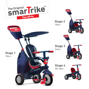 Tříkolka Smart Trike 4 v 1 Shine červená