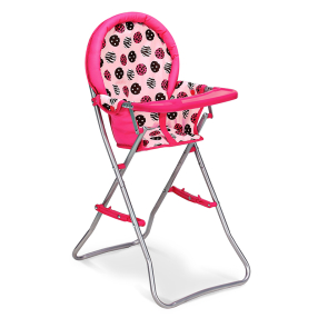 SPARKYS - Jídelní židlička - růžová s kolečky