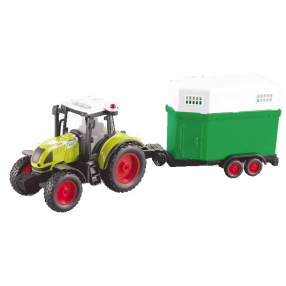 Farm service - Traktor s přívěsem na přepravu koní 1:16