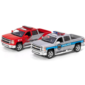 Kovový model - Chevrolet Silverado (Policie/hasiči) 1:46 2014
