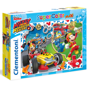 Clementoni 23709 - Puzzle Maxi 104 Mickey závodník