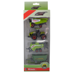 SPARKYS - Set zemědělských strojů: kombajn, traktor, lis na slámu, valnik 1:64