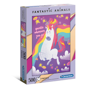 Clementoni 35066 - Puzzle Fantastic Animals 500 jednorožec