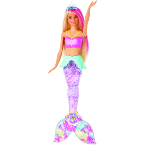 Barbie Svítící mořská panna s pohyblivým ocasem běloška