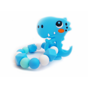 KidPro - Silikonové kousátko: Dino modrý