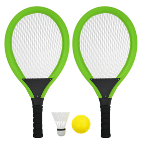 Sulov - Set na plážové hry tenis/badminton 2x raketa, soft miček, badm. košík, zelená