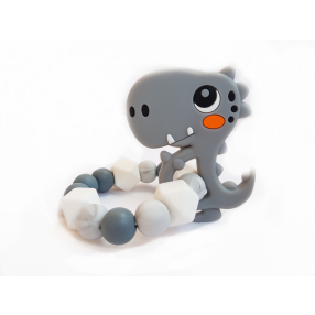 KidPro - Silikonové kousátko: Dino šedý
