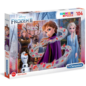 Clementoni 20162 - Puzzle Supercolor Glitter 104 Frozen 2