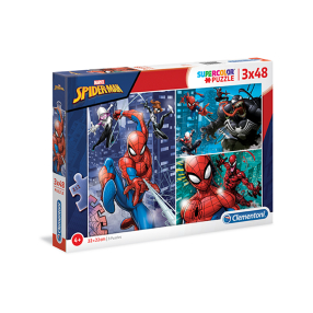 Clementoni - Puzzle Supercolor 3x48 Spider-Man