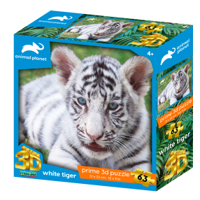 PRIME 3D PUZZLE - Bílý tygr 63 dílků 13759