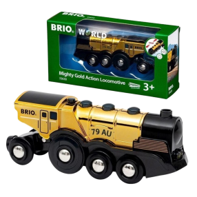 BRIO Mohutná zlatá akční lokomotiva na baterie
