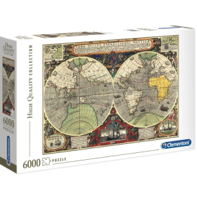 Clementoni 36526 - Puzzle 6000 – Starožitná námořní mapa světa