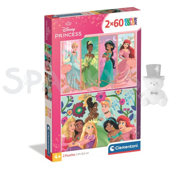 Clementoni - Puzzle 2x60 Disney Princezny                    