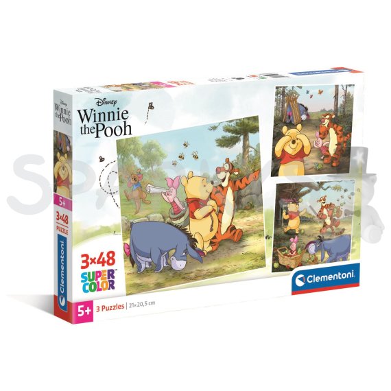 Clementoni - Puzzle 3x48 Čtvercové Disney Medvídek Pú                    