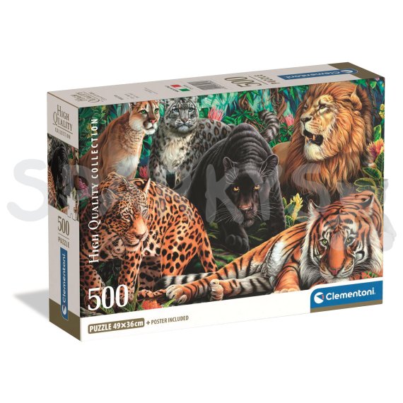 Clementoni - Puzzle 500 Divoké kočky                    
