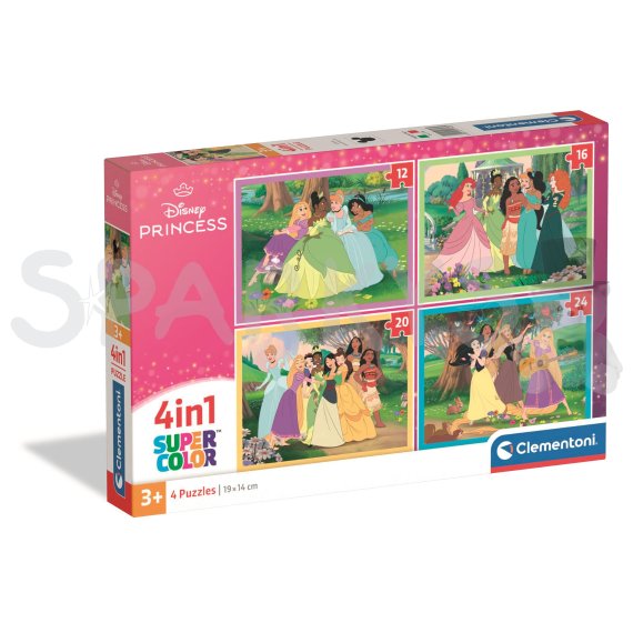 Clementoni - Puzzle 4v1 Disney Princezny (12+16+20+24 dílků)                    