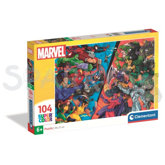 Clementoni - Puzzle 104 Marvel Hrdinové vs. Záporáci                    