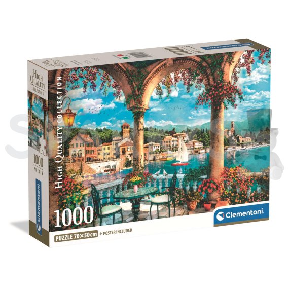 Clementoni - Puzzle 1000 Balkónový výhled na jezero Como                    