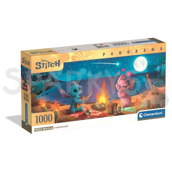 Clementoni - Puzzle 1000 Panorama Disney Stitch                    