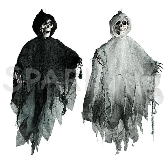 Halloween figurka, 2 LED, 2 barvy, zvuk - 2 druhy                    