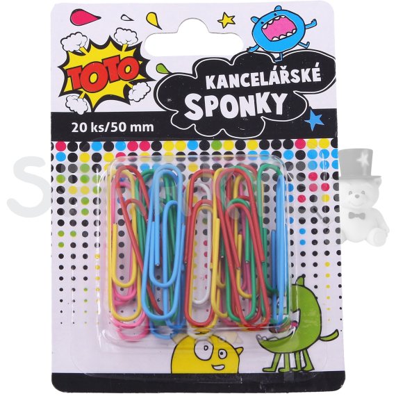 TOTO Sponka kancelářská barevná 20 ks, 50 mm                    