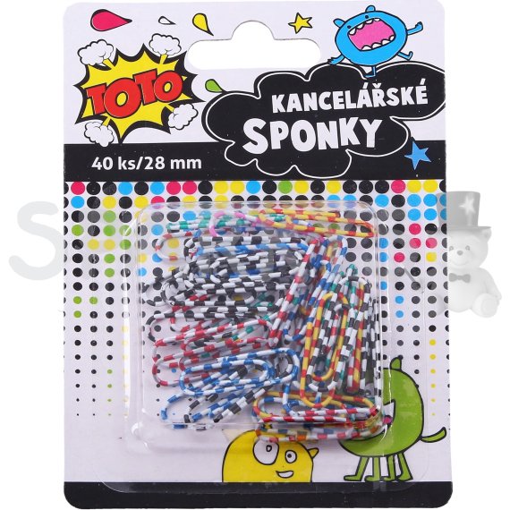 TOTO Sponka kancelářská pruhovaná 40 ks, 28 mm                    