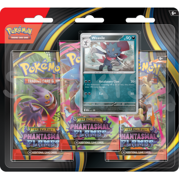 Pokémon TCG: ME02 Phantasmal Flames - 3 Blister Booster                    