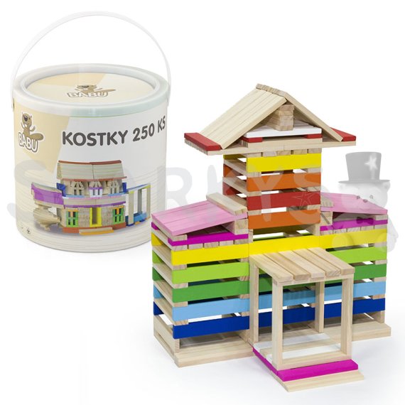 BABU - Dřevěné kostky 250 ks                    