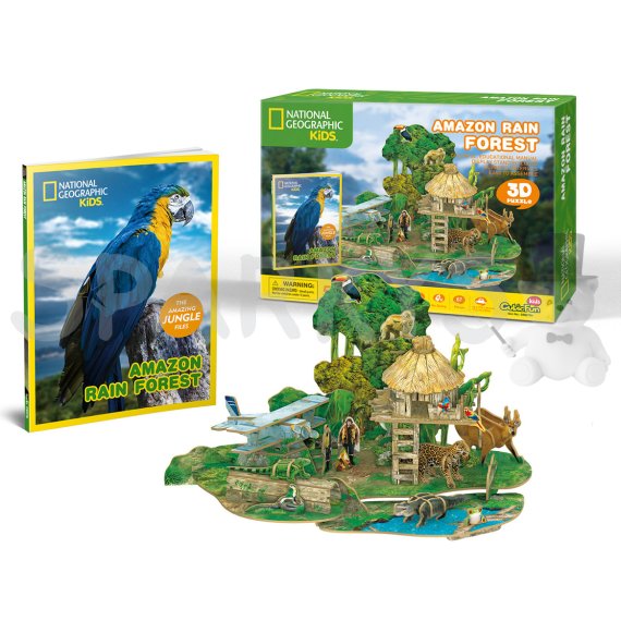 CubicFun - Puzzle 3D National Geographic - Amazonský deštný prales - 67 dílků                    