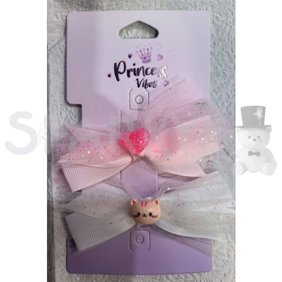 PINK Sponky do vlasů tylová mašle, 2 ks                    