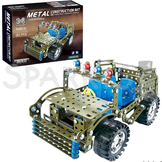 Kovová stavebnice 283 ks - JEEP                    