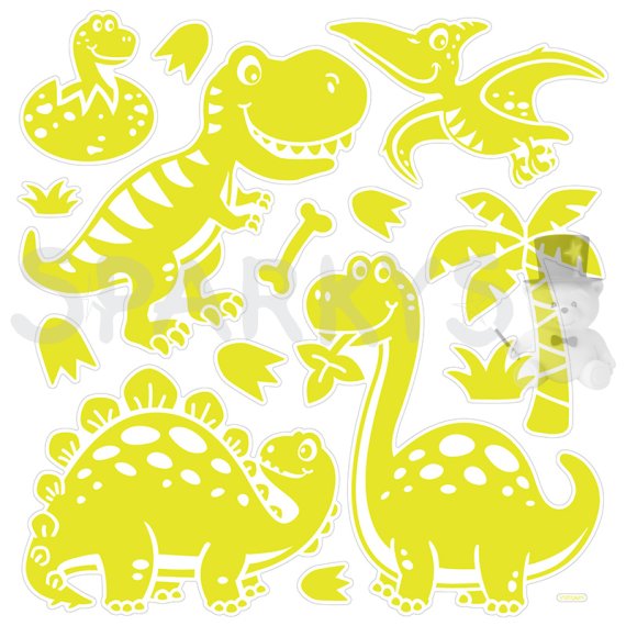 Svítící samolepky na zeď 3D - DINO                    