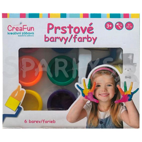 CreaFun - Prstové barvy - sada 6 (132ml)                    