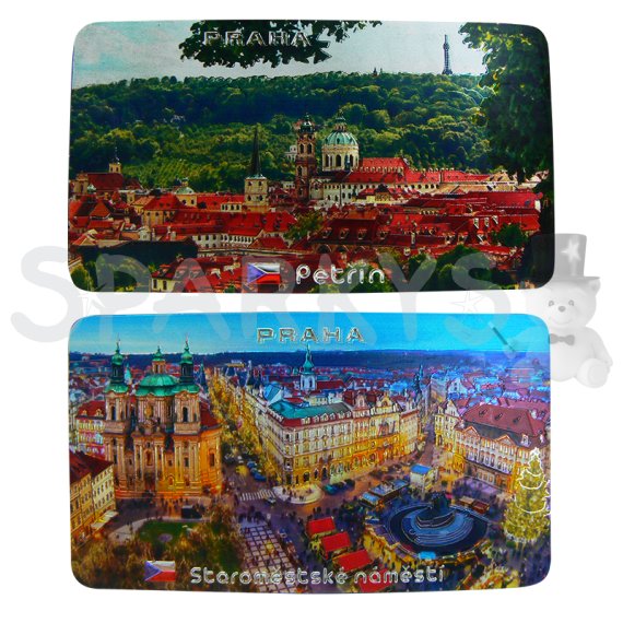 Magnet oboustraný - Petřín a Staroměstské náměstí                    