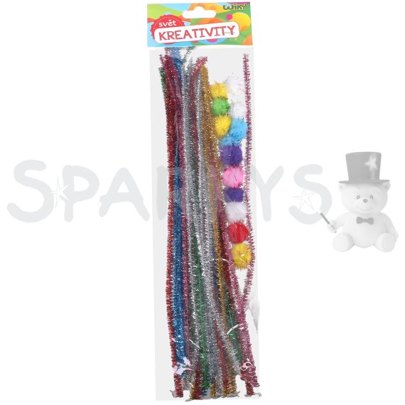 Kreativní set 30ks (žinylky, POM POM)                    